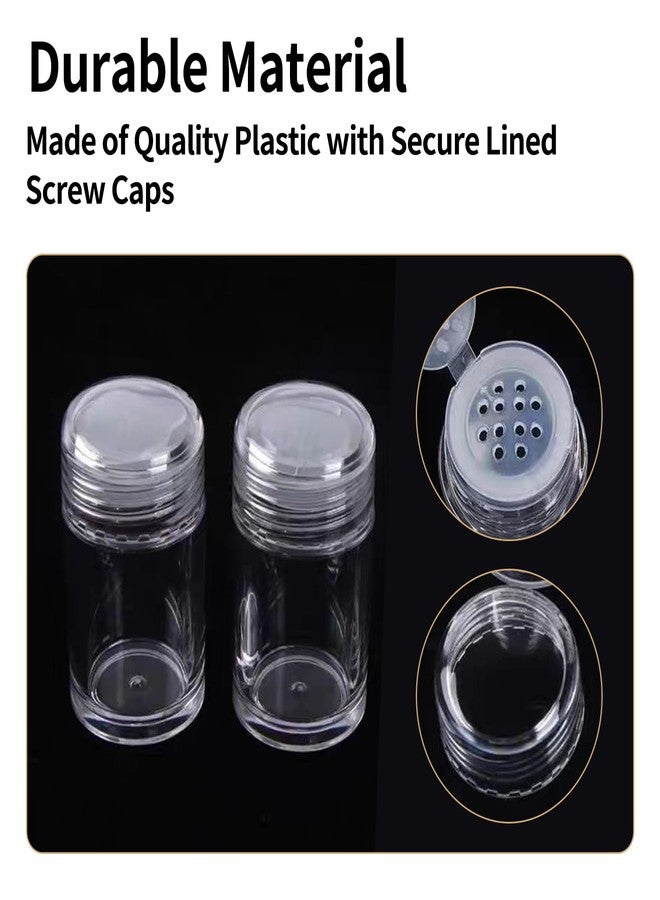 ZGGAZCA 3Pcs Powder Bottle Mini Glitter Shaker Containers Travel Size 3 Styles Bottles with Lids for Loose Makeup Depotting Kit Empty Plastic Compact Small Dispensador Supplies Container - Image 3